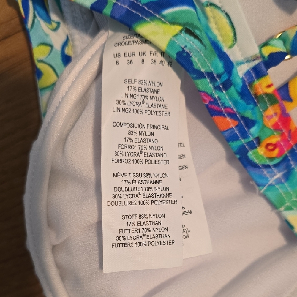 Lauren Ralph Lauren Blue Multi Floral Bikini Top Underwire Size 6 NWT Resort - Picture 6 of 9